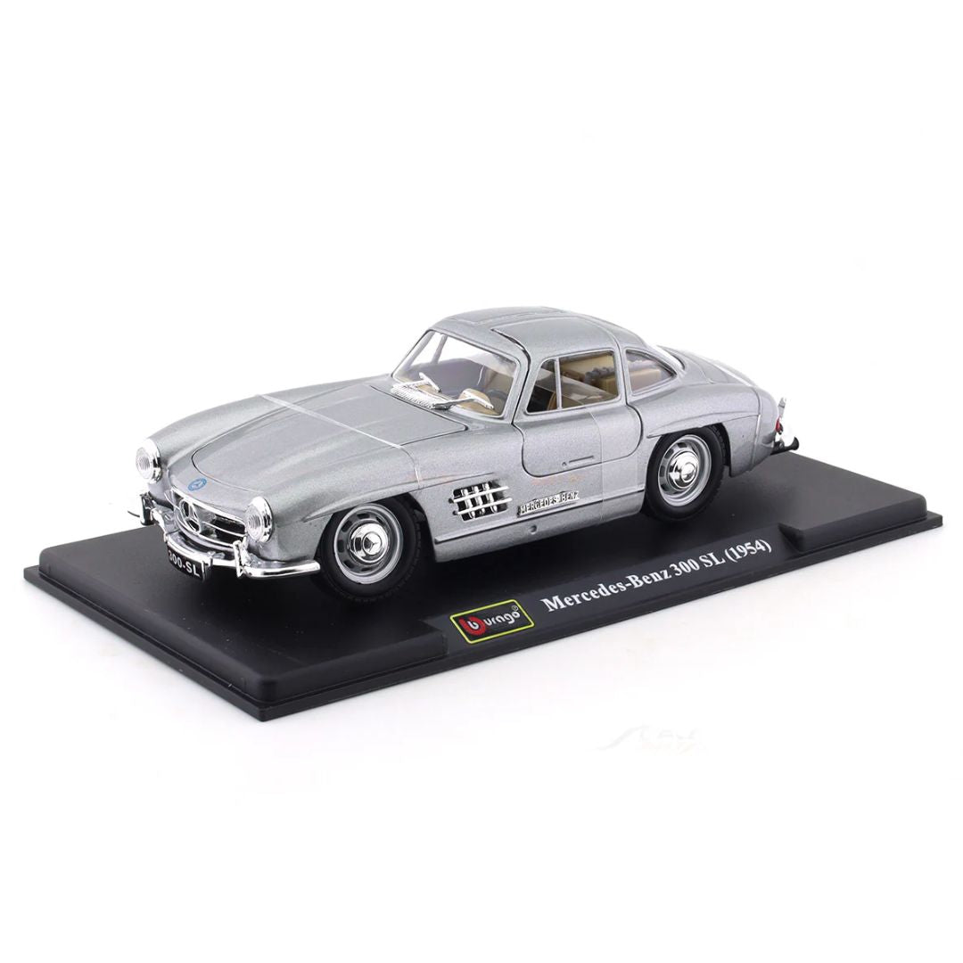 1954 Silver Mercedes-Benz 300 SL 1/24 Scale Die-Cast Car by Bburago -Bburago - India - www.superherotoystore.com