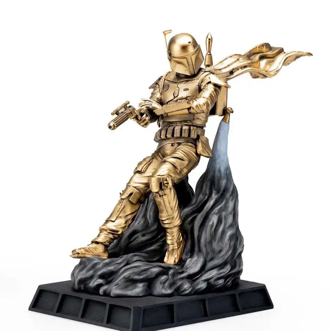 Limited Edition Gilt Boba Fett Battle Ready Figurine By Royal Selangor