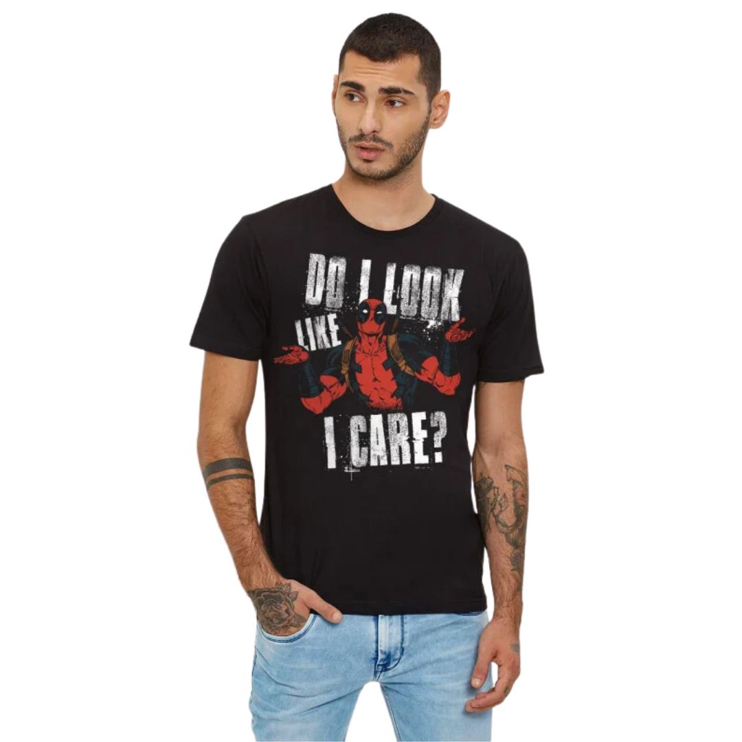 Deadpool Dont Care T Shirt -Redwolf - India - www.superherotoystore.com