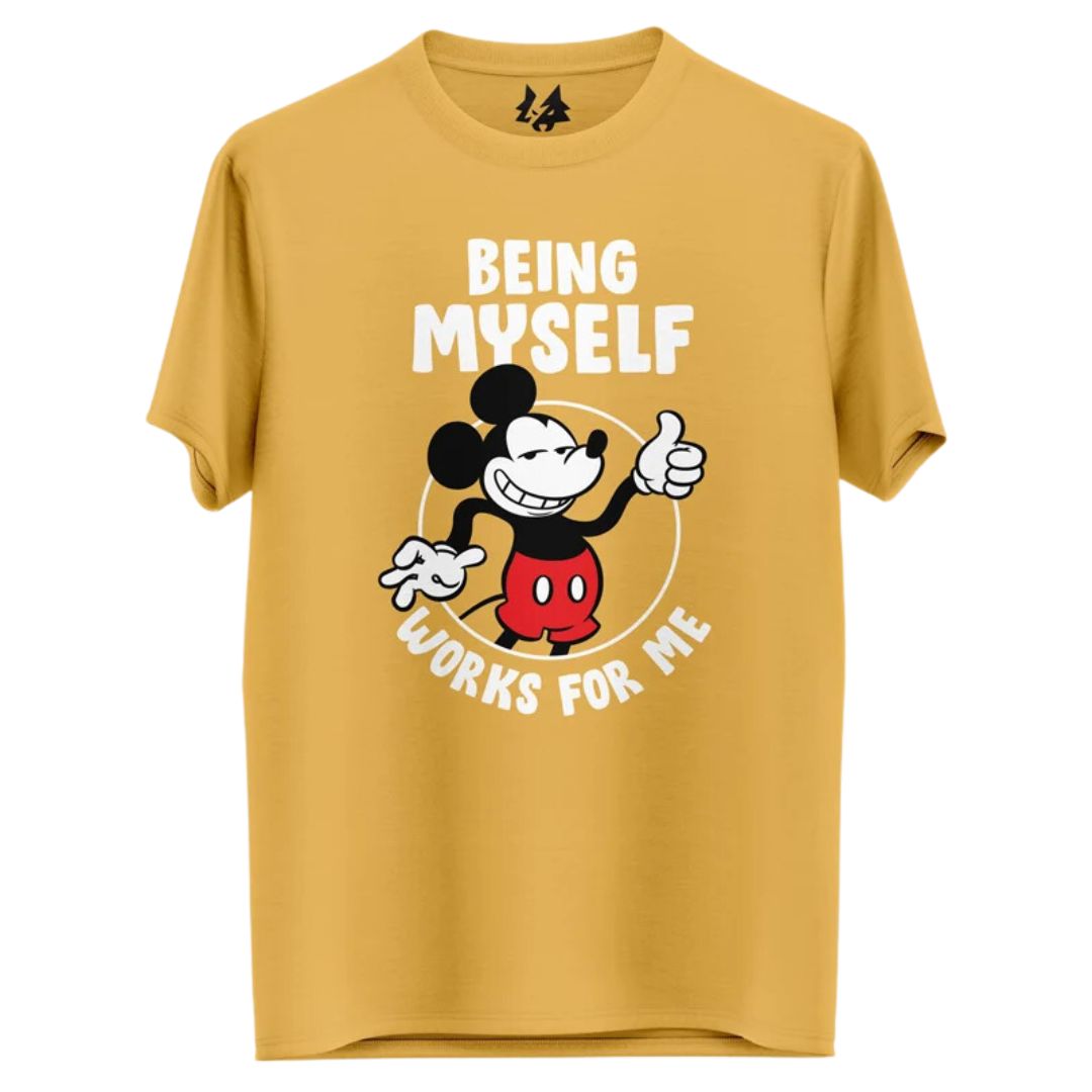Mickey mouse Being Myself T Shirt -Redwolf - India - www.superherotoystore.com