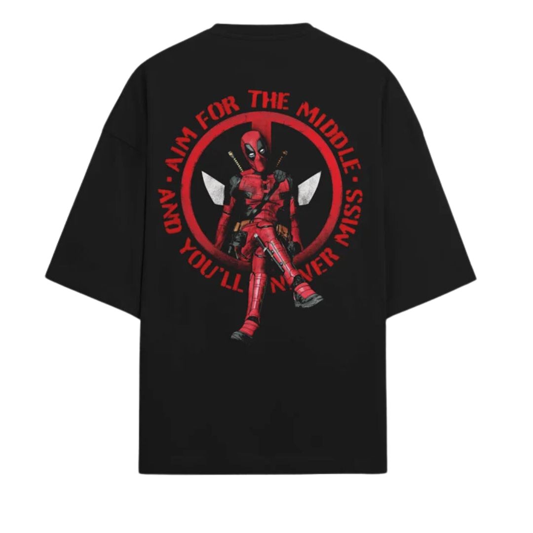 Aim For The Middle - Marvel Official Oversized T-Shirt -Redwolf - India - www.superherotoystore.com