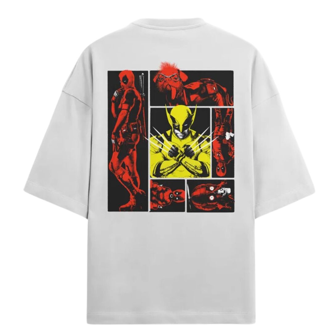 Deadpool Variants Vs. Wolverine - Marvel Official Oversized T-Shirt -Redwolf - India - www.superherotoystore.com