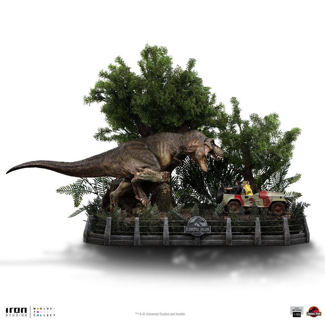 T-Rex Chase Demi Art Statue By Iron Studios -Iron Studios - India - www.superherotoystore.com