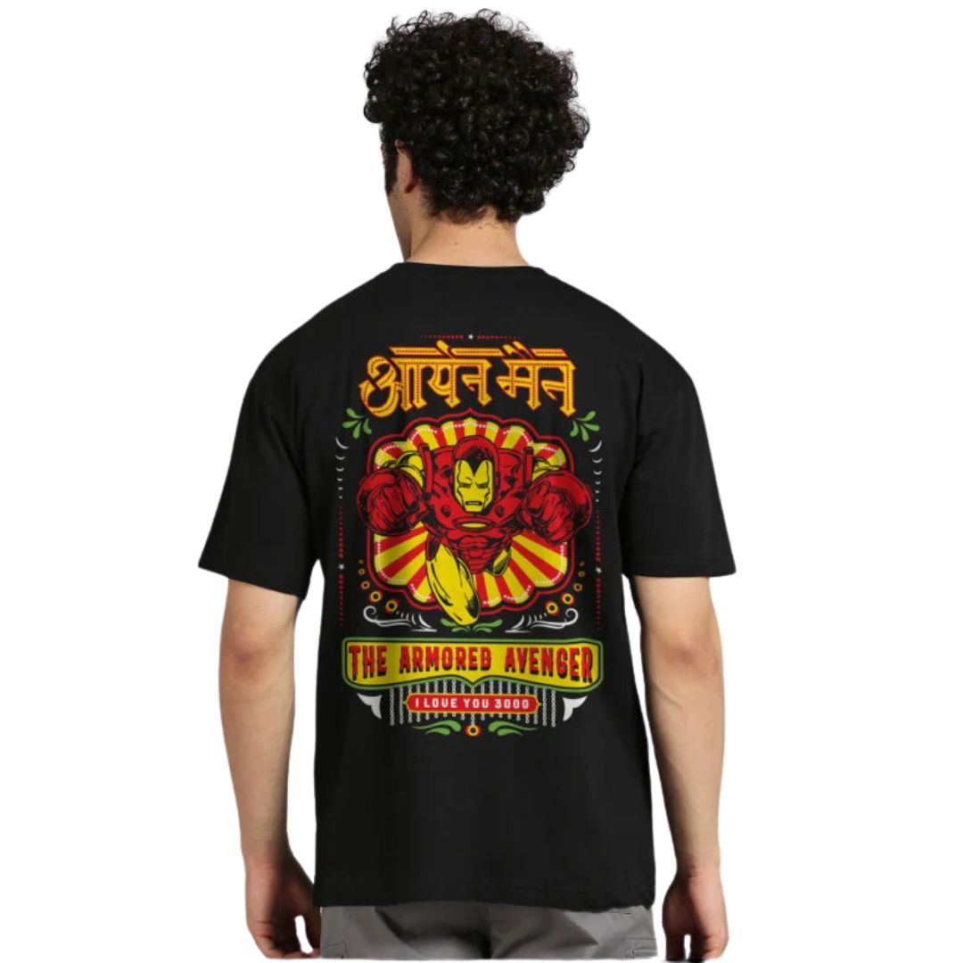 Marvel Invincible Iron Man Desi Truck Art Oversized T Shirt -Redwolf - India - www.superherotoystore.com