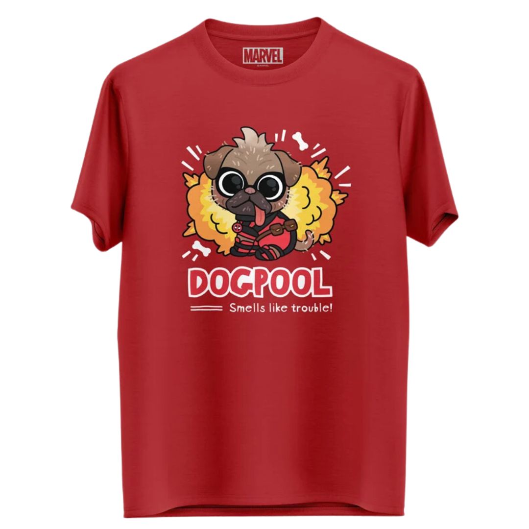 Dogpool - Marvel Official T-Shirt -Redwolf - India - www.superherotoystore.com