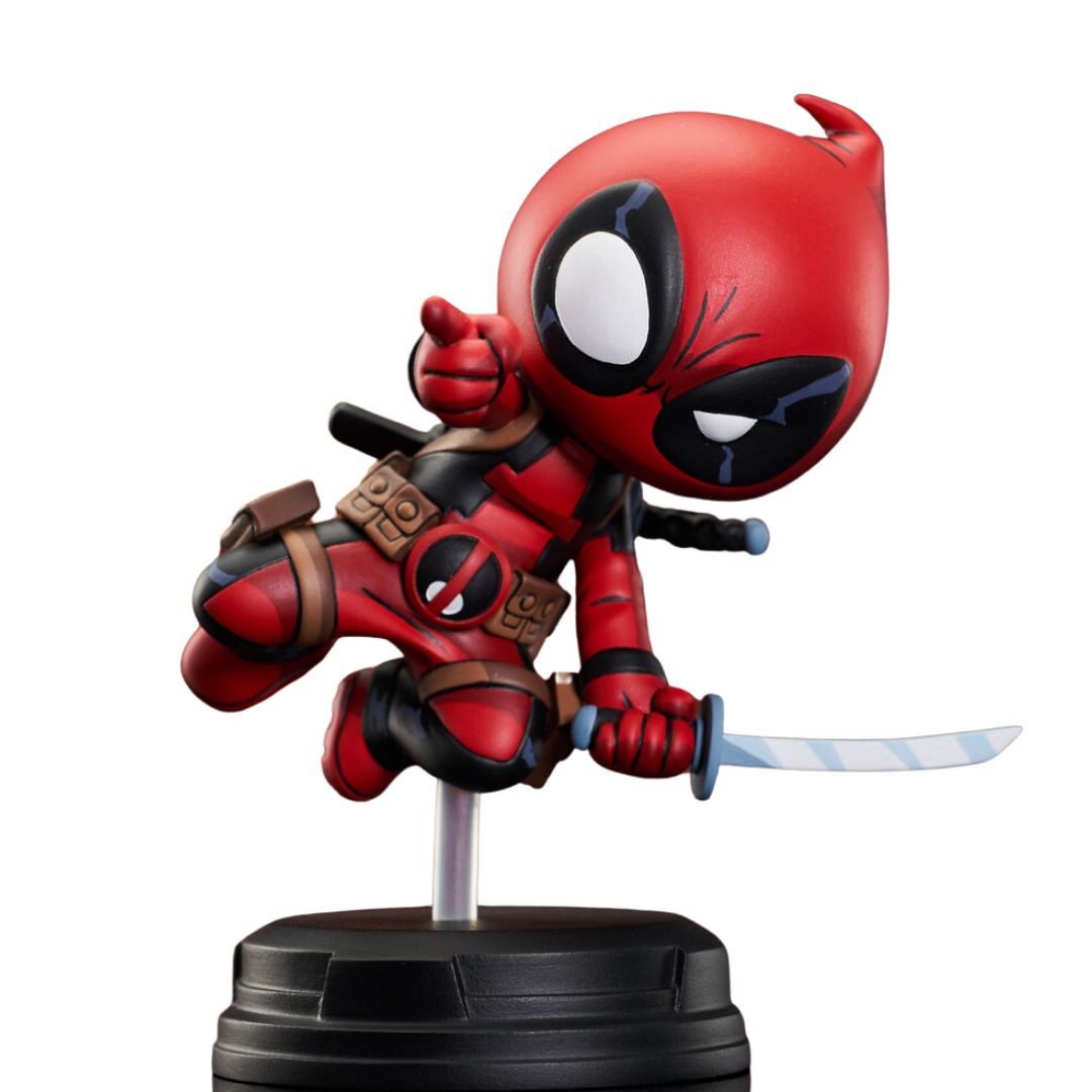Marvel Animated Style Deadpool Jumping Statue by Diamond Gallery