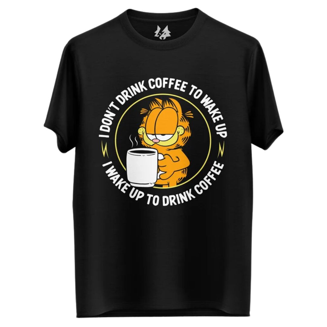Garfield Wake Up To Drink Coffee T Shirt -Redwolf - India - www.superherotoystore.com