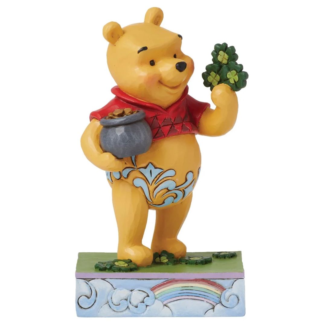 Pooh With Clovers &amp; Pot Dstra Statue By Enesco By Enesco -Enesco - India - www.superherotoystore.com