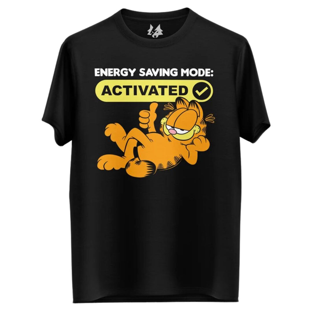 Garfield Energy Saving Mode T Shirt -Redwolf - India - www.superherotoystore.com