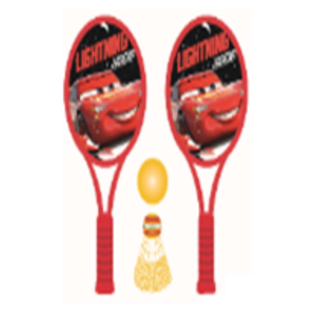 DISNEY PIXAR CARS KIDS PLASTIC BADMINTON/TENNIS RACKET SET (PAIR) - RED by MESUCA -Mesuca - India - www.superherotoystore.com