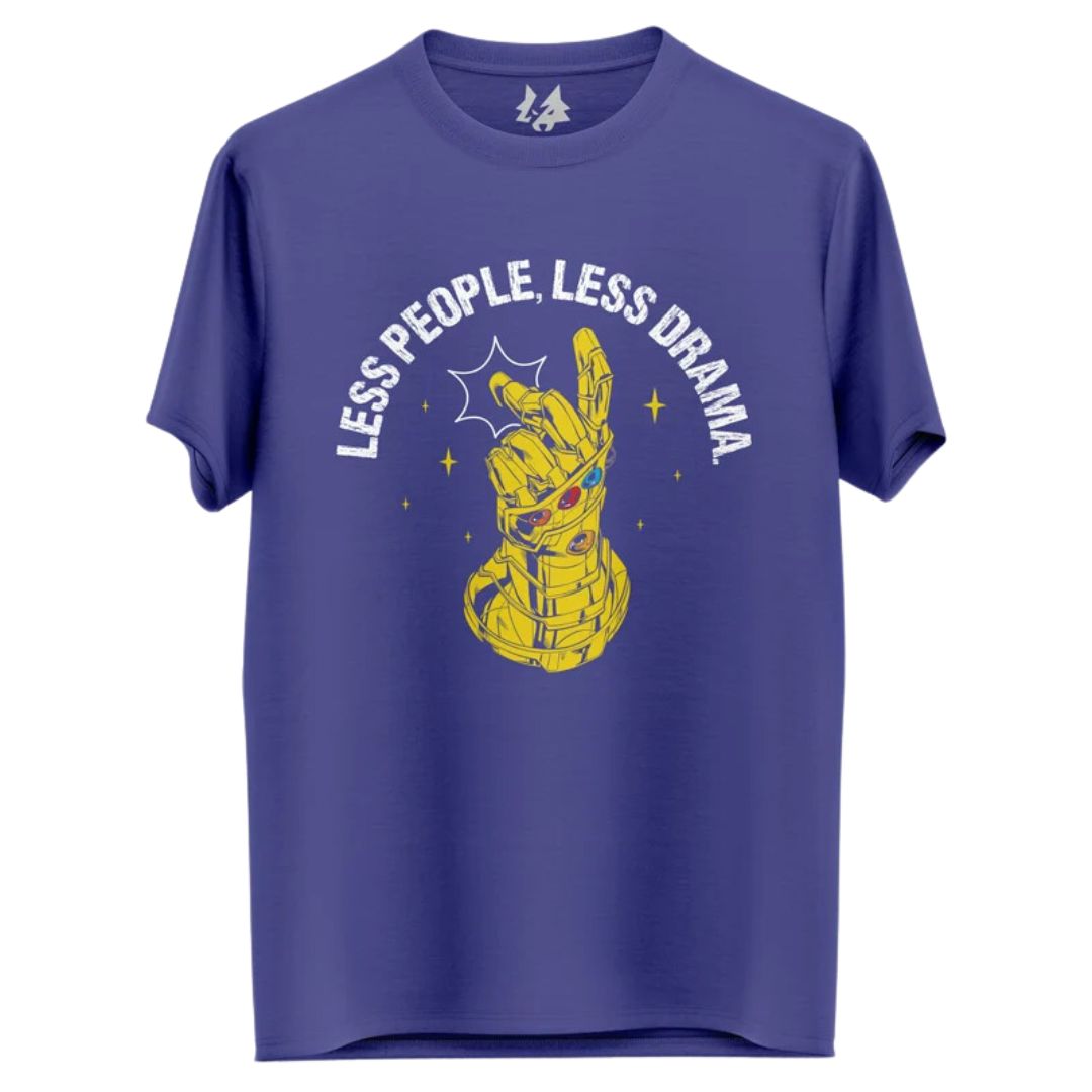 Avengers Thanos Less People Less Drama T Shirt -Redwolf - India - www.superherotoystore.com