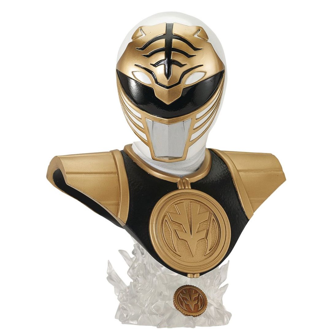 Mighty Morphin&#39; Power Rangers White Ranger Legends In 3D Bust By Diamond Gallery -Diamond Gallery - India - www.superherotoystore.com