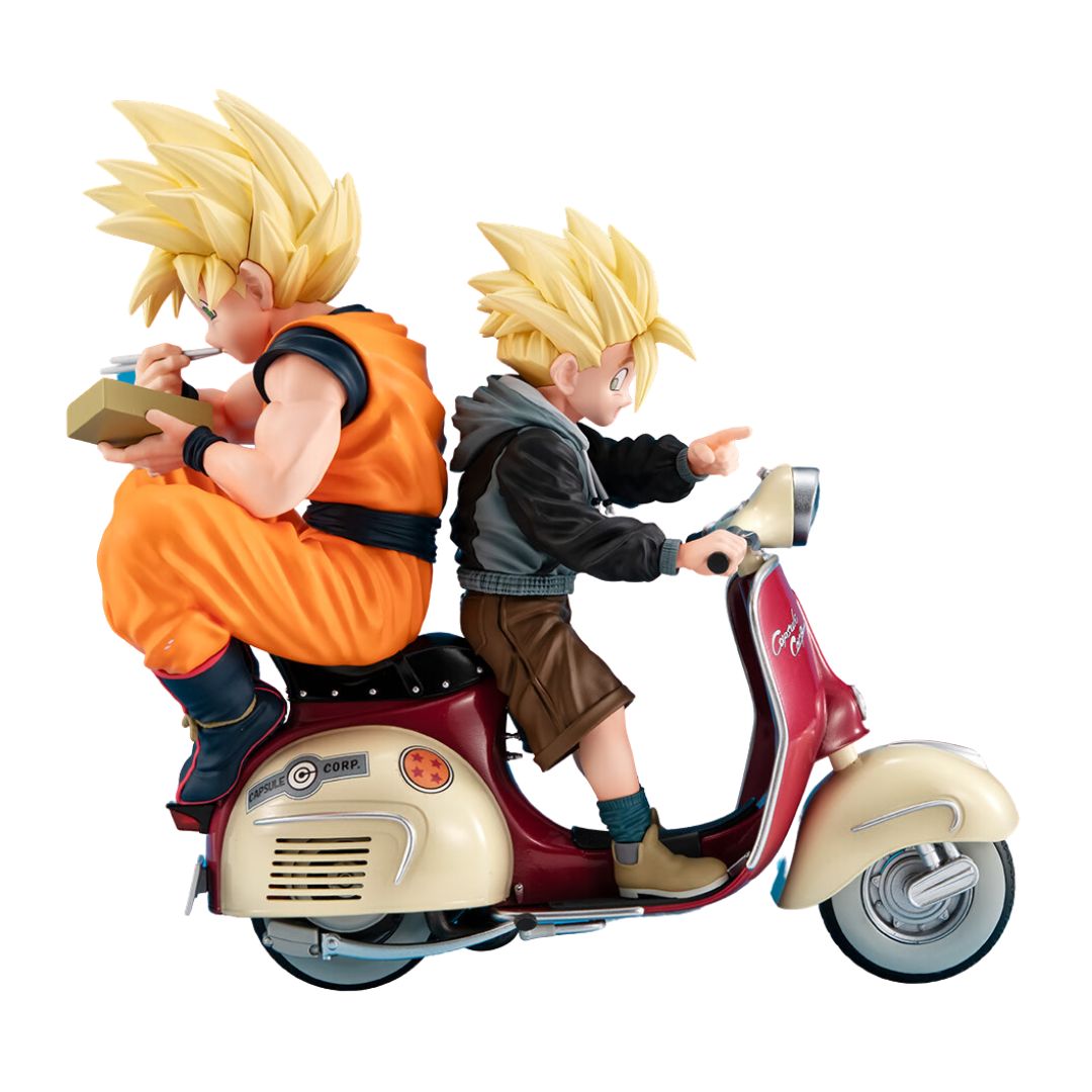 Dragon Ball Z Super Saiyan Son Goku &amp;  Super Saiyan Son Gohan＆Mortorbike By Megahouse -Megahouse - India - www.superherotoystore.com