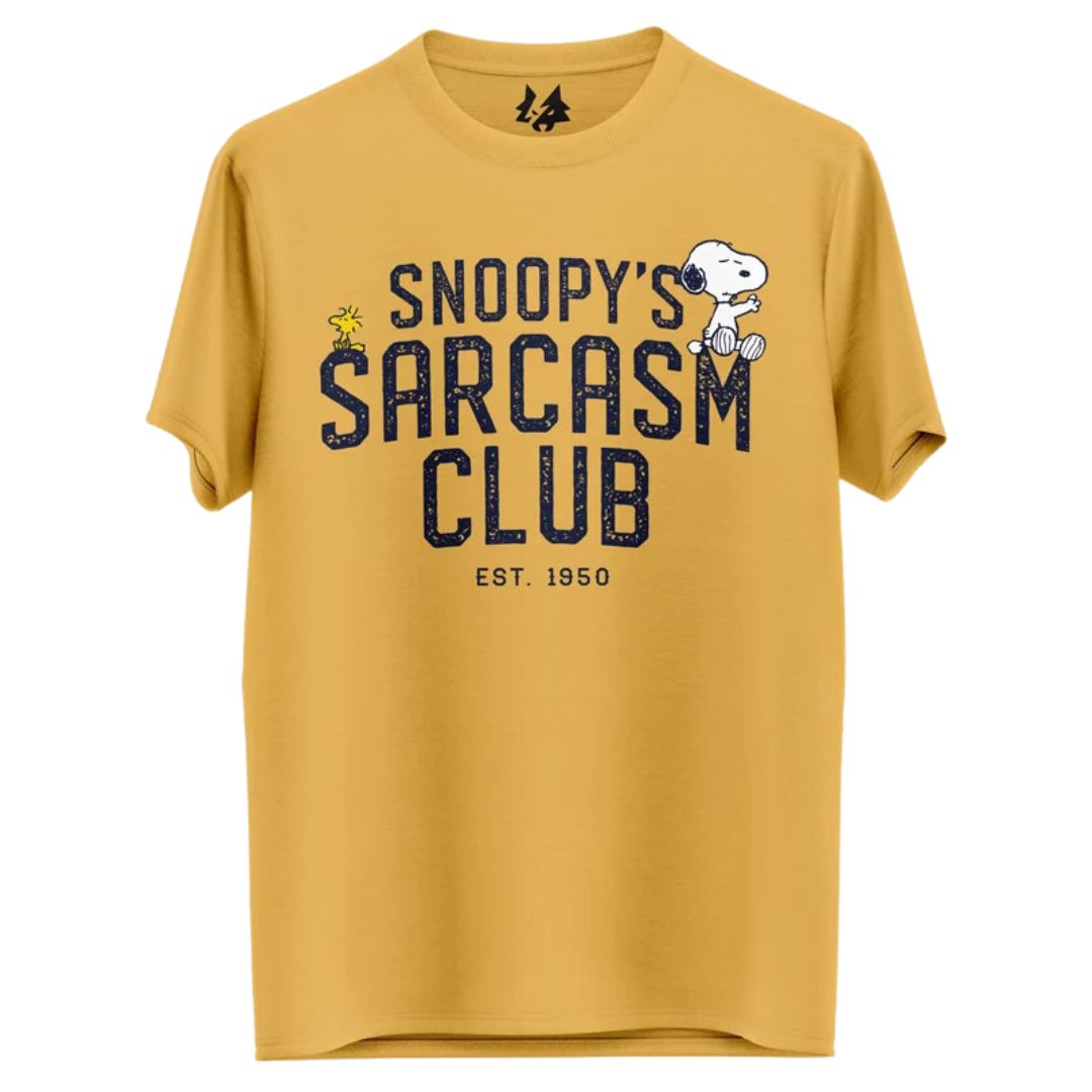 Snoopy&#39;s Sarcasm Club T Shirt -Redwolf - India - www.superherotoystore.com