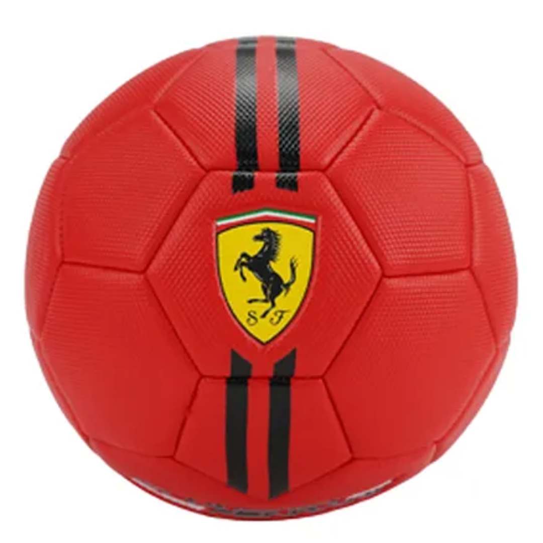 FERRARI Size 5 MACHINE SEWING SOCCER BALL- BLACK &amp; RED by Mesuca -Mesuca - India - www.superherotoystore.com