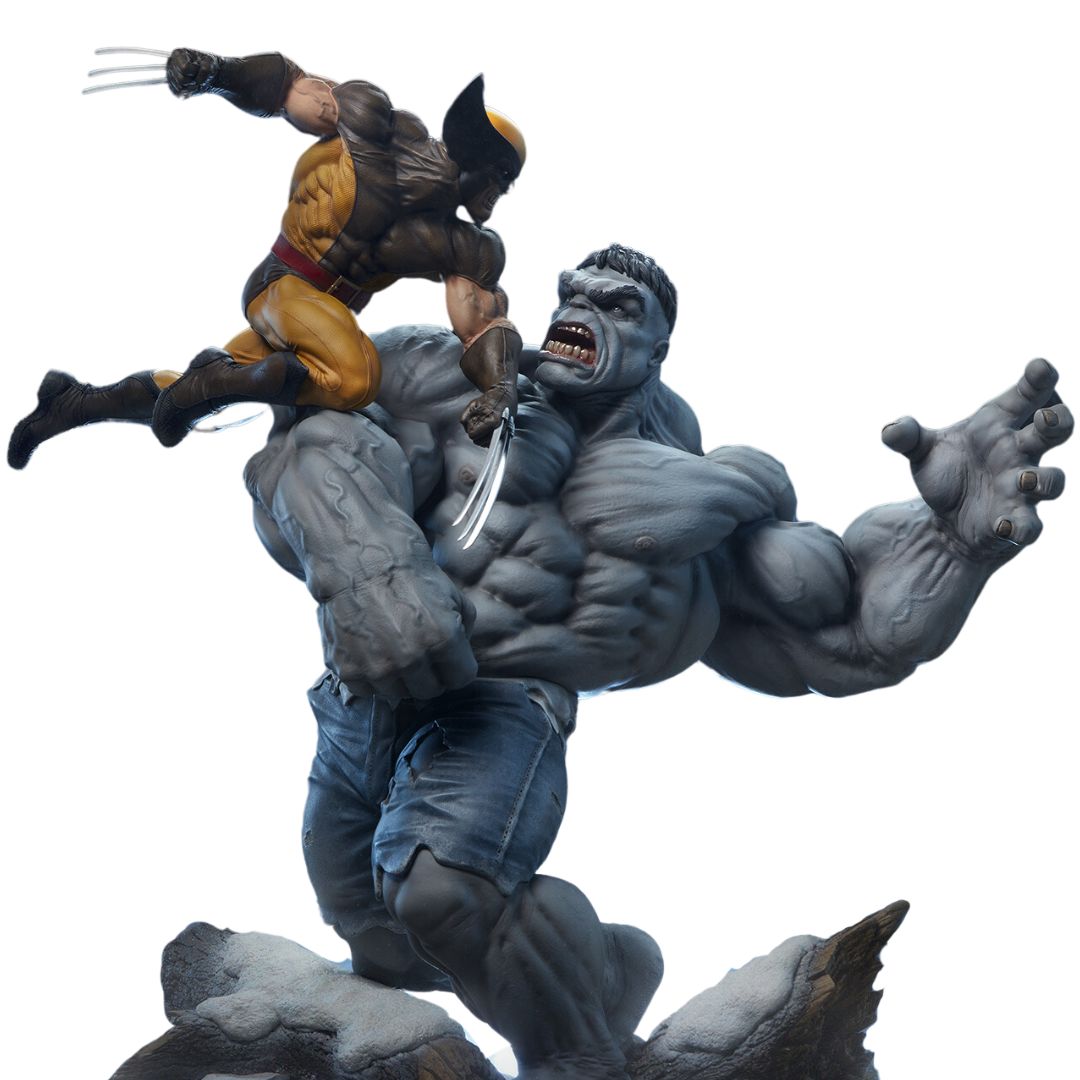 Grey Hulk Vs Wolverine Maquette By Sideshow Collectibles -Sideshow Collectibles - India - www.superherotoystore.com