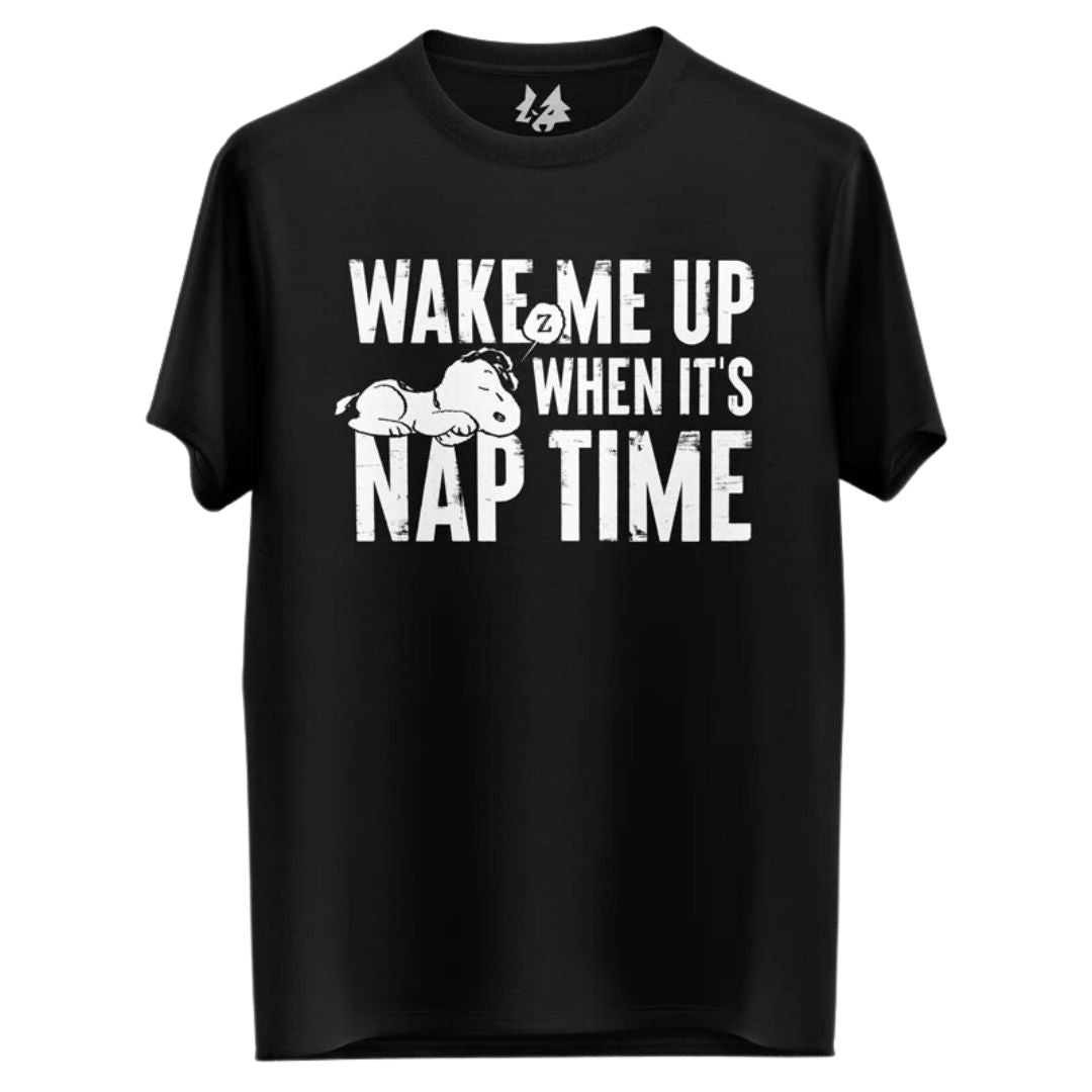 Snoopy Wake Me Up T Shirt -Redwolf - India - www.superherotoystore.com