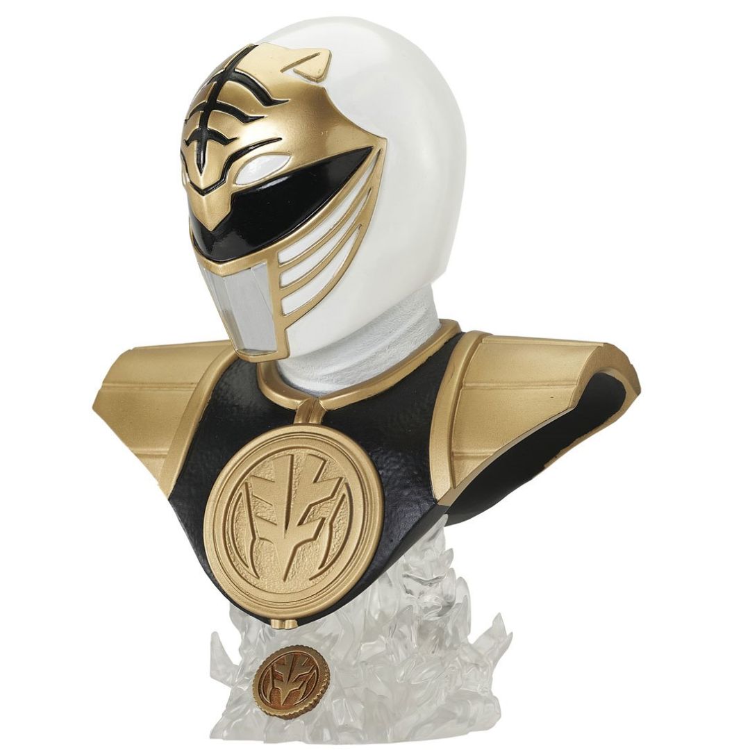 Mighty Morphin' Power Rangers White Ranger Legends In 3D Bust By Diamond Gallery -Diamond Gallery - India - www.superherotoystore.com