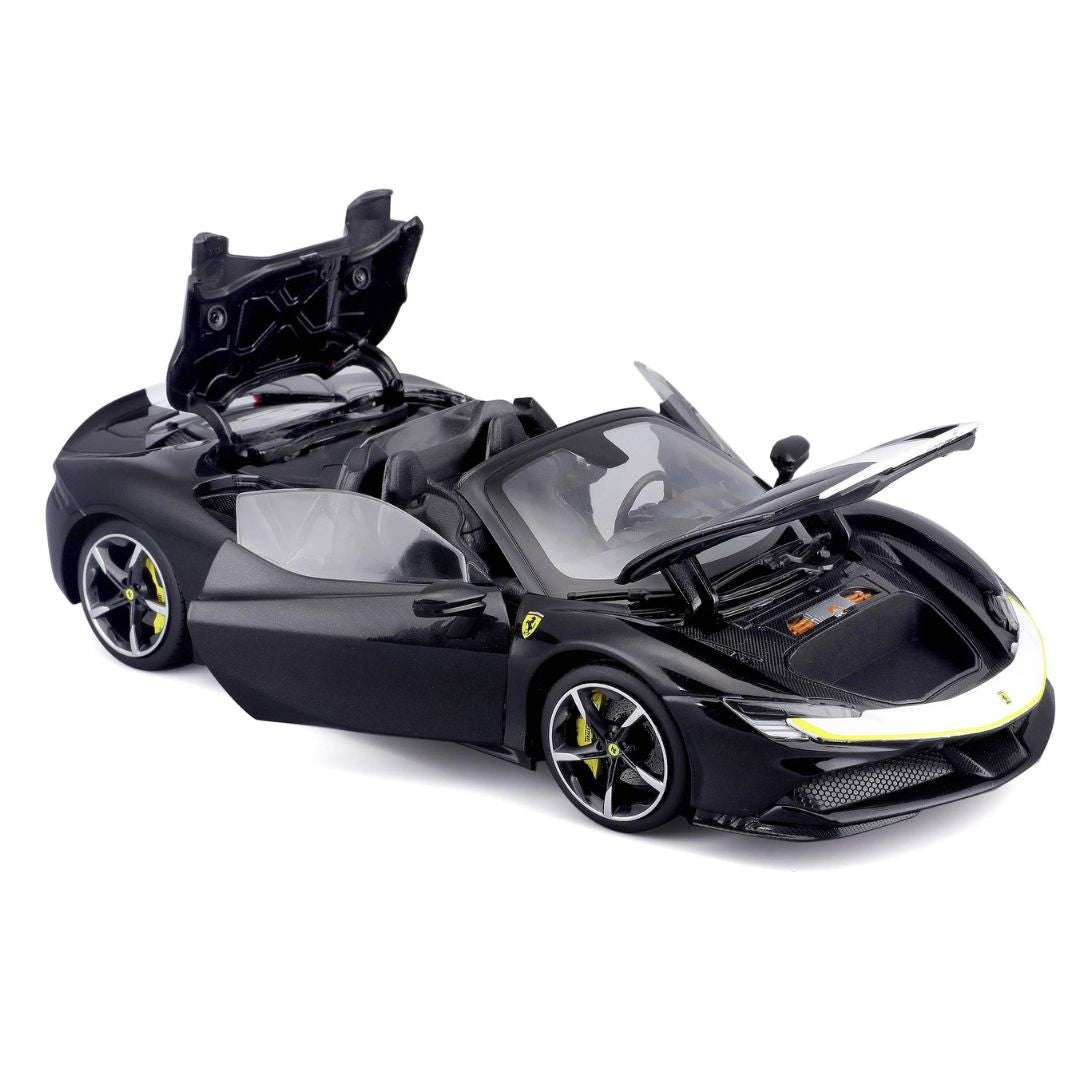 Signature Series Black Ferrari SF90 Spider Assetto Fiorano 1:18 Scale Die-Cast Car by Bburago