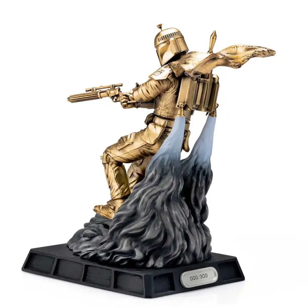 Limited Edition Gilt Boba Fett Battle Ready Figurine By Royal Selangor