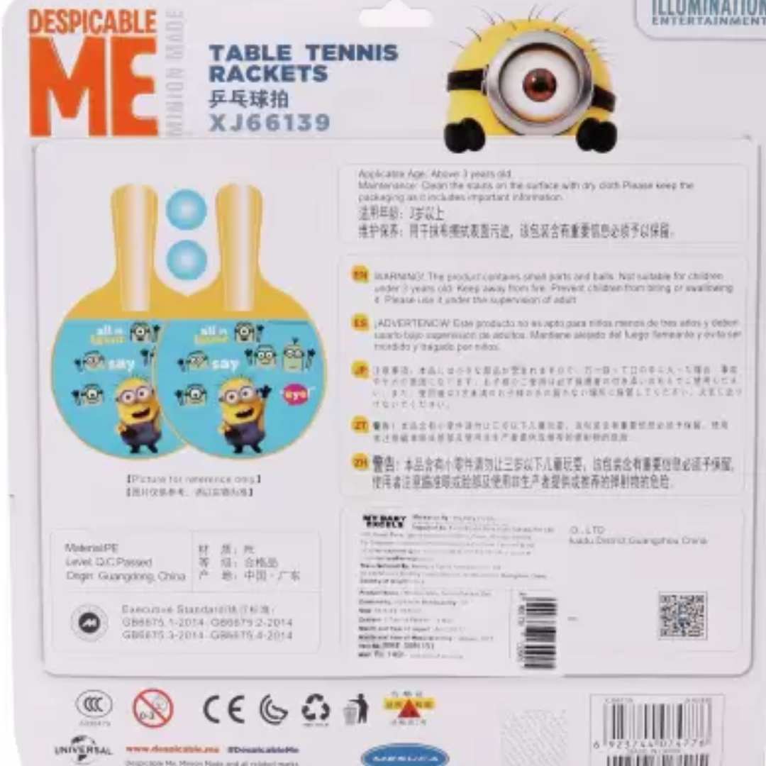 MINIONS PING PONG PLASTIC RACKET SET by MESUCA -Mesuca - India - www.superherotoystore.com