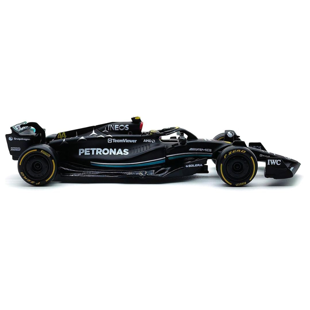 2023 Mercedes-AMG F1 W14 Lewis Hamilton Formula 1 1:24 Scale Die Cast Car with Pilot by Bburago