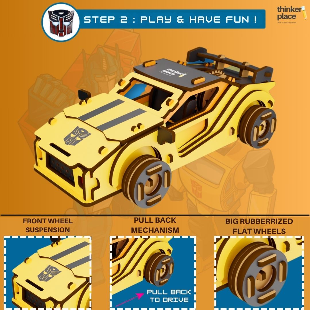 Transformers Bumblebee Car (Yellow & Black) Kit -ThinkerPlace - India - www.superherotoystore.com