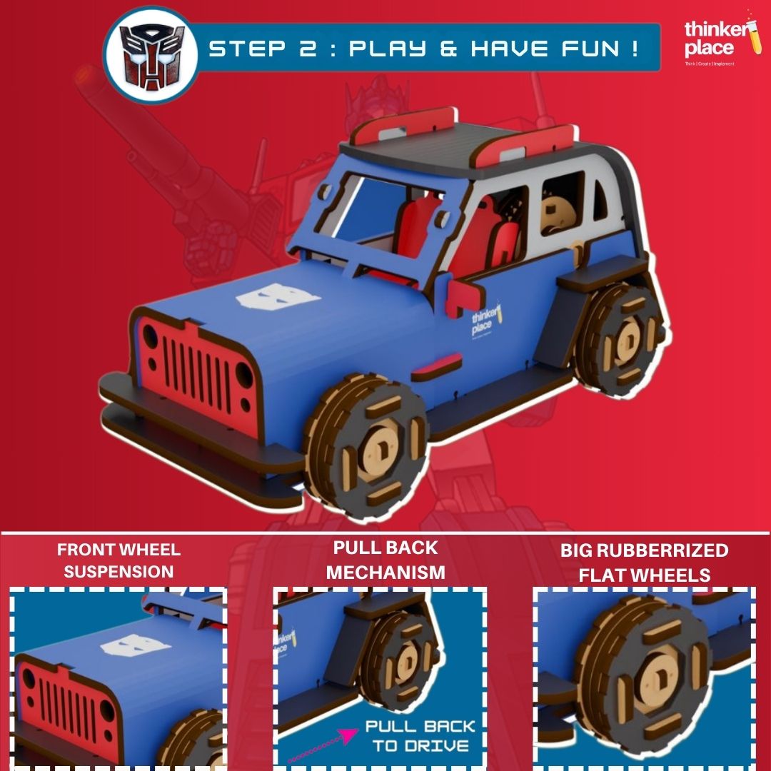 Transformers Optimus Prime Car (Red & Blue) Kit -ThinkerPlace - India - www.superherotoystore.com