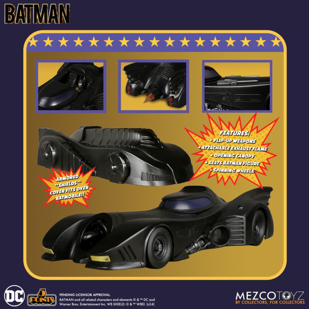 1989 Batman Batmobile 5 Points By Mezco Toys -Mezco Toys - India - www.superherotoystore.com