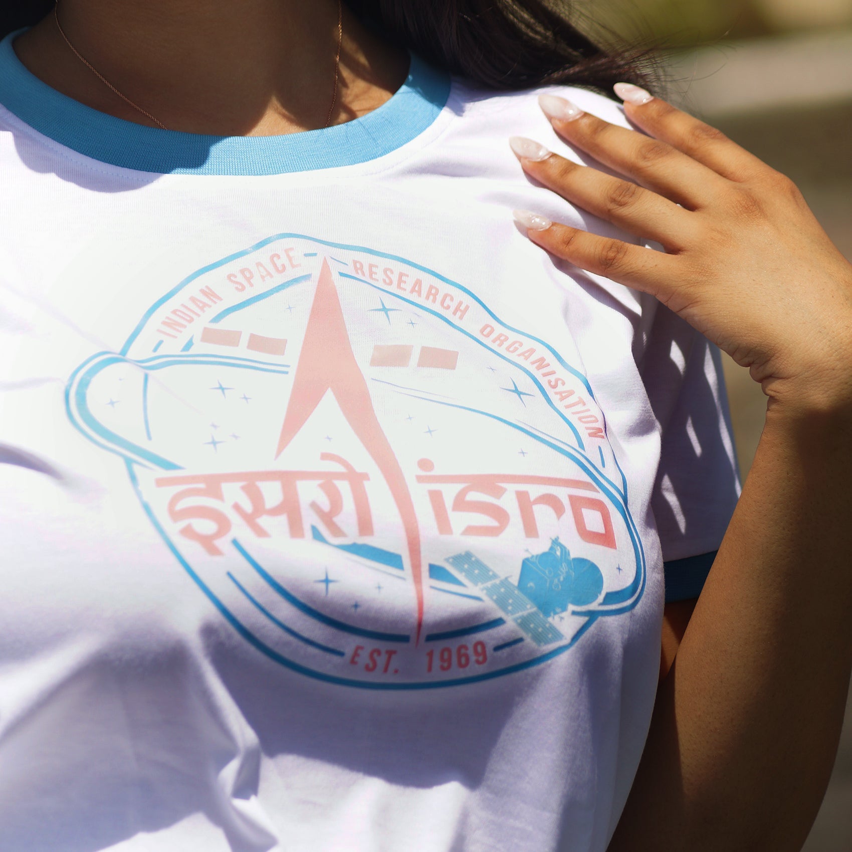 ISRO Shield Classic White T-Shirt -A47 - India - www.superherotoystore.com