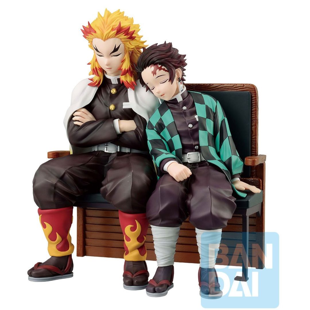 Demon Slayer: Kimetsu No Yaiba Tanjiro Kamado And Kyojuro Rengoku Locus Revible Moment Ichibansho Statue By Bandai -Bandai - India - www.superherotoystore.com