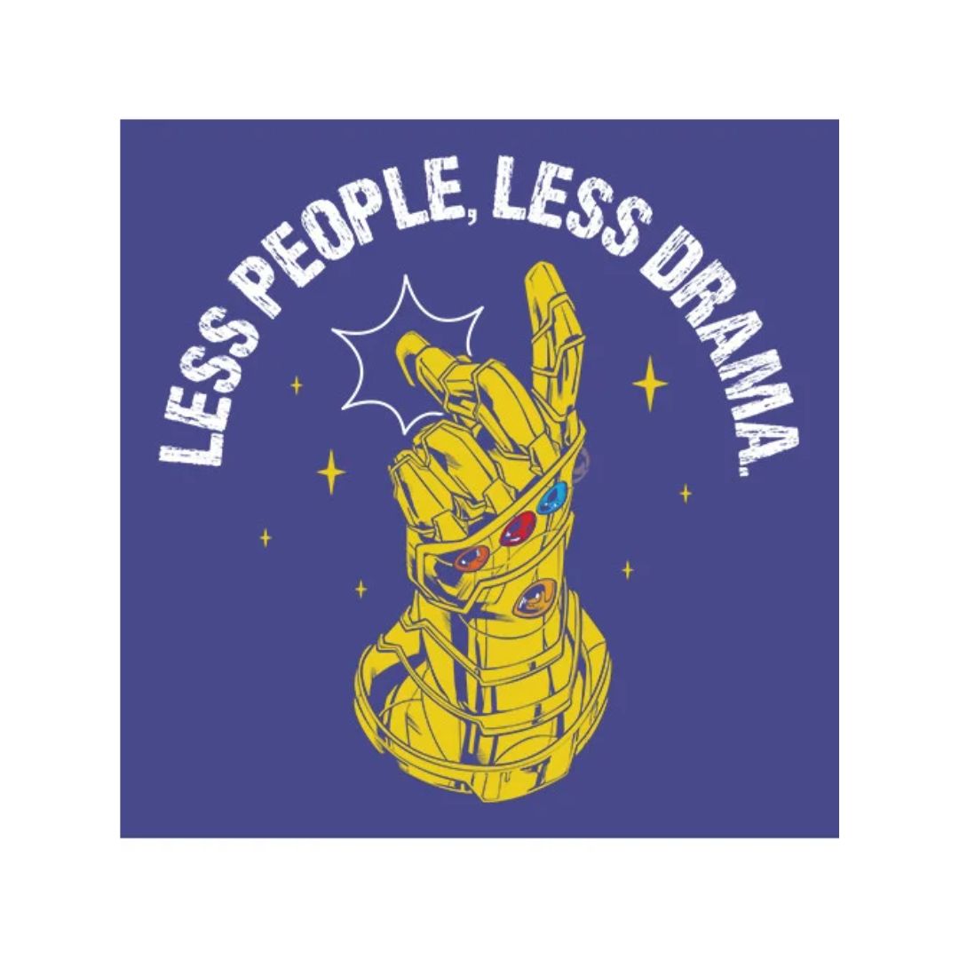 Avengers Thanos Less People Less Drama T Shirt -Redwolf - India - www.superherotoystore.com