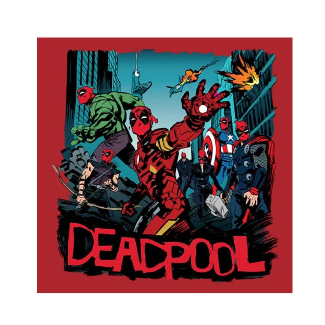 Deadpools Assemble! - Marvel Official T-Shirt -Redwolf - India - www.superherotoystore.com