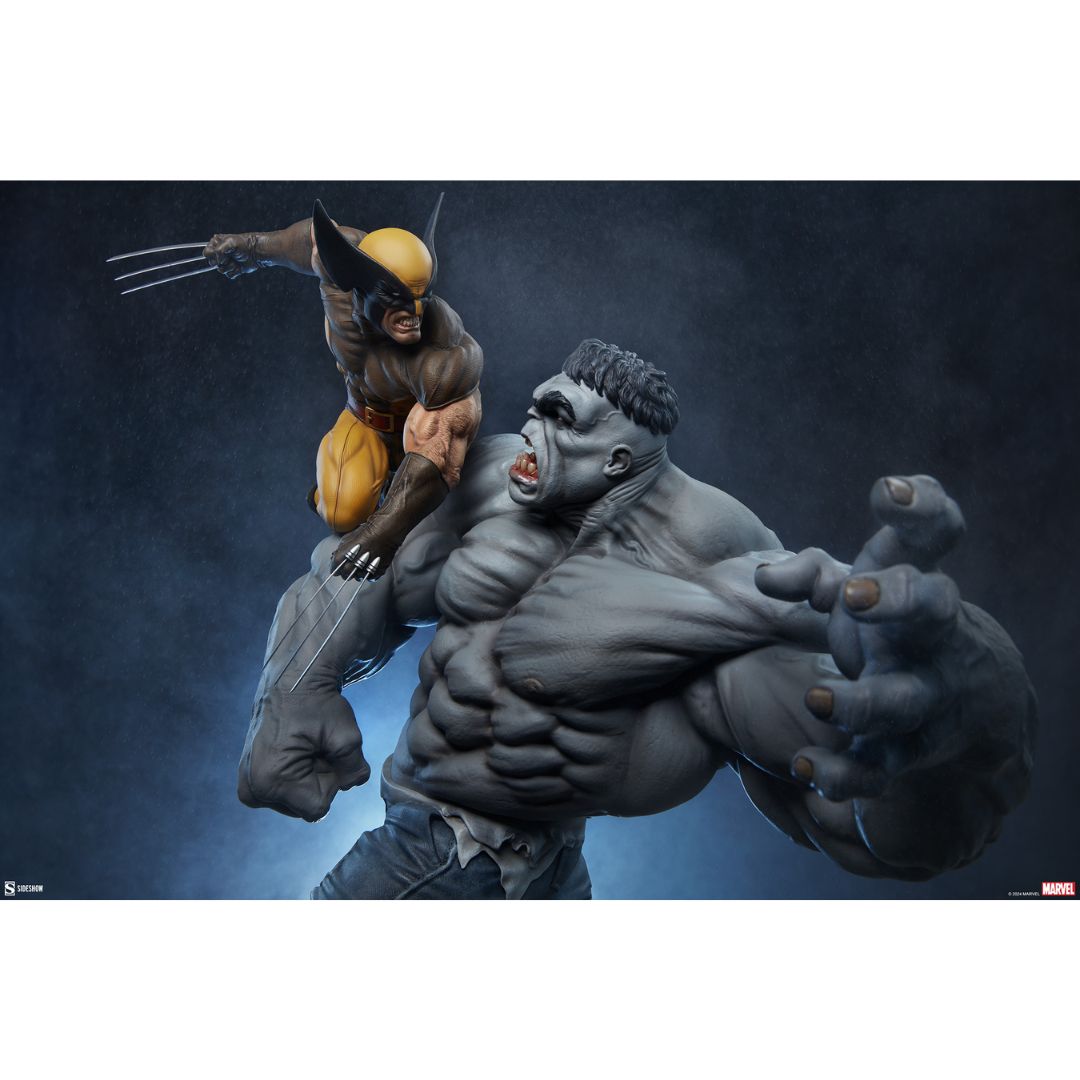 Grey Hulk Vs Wolverine Maquette By Sideshow Collectibles -Sideshow Collectibles - India - www.superherotoystore.com