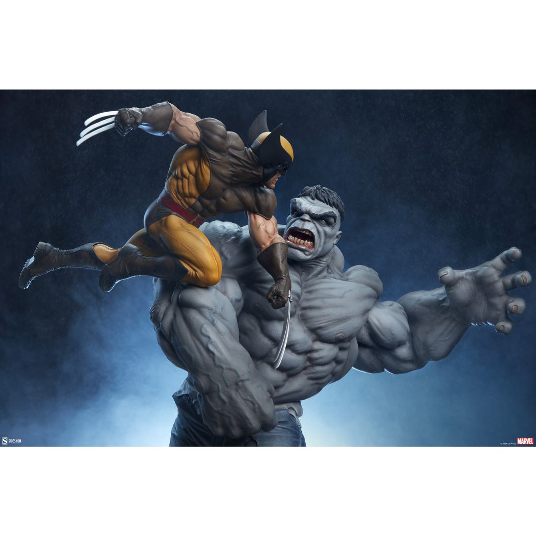 Grey Hulk Vs Wolverine Maquette By Sideshow Collectibles -Sideshow Collectibles - India - www.superherotoystore.com