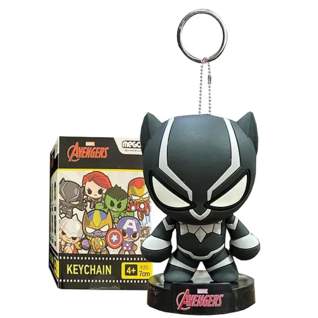 MARVEL BLACK PANTHER DROP GLUE STANDING FIGURE / KEYCHAIN - BLACK/WHITE by Mesuca -Mesuca - India - www.superherotoystore.com