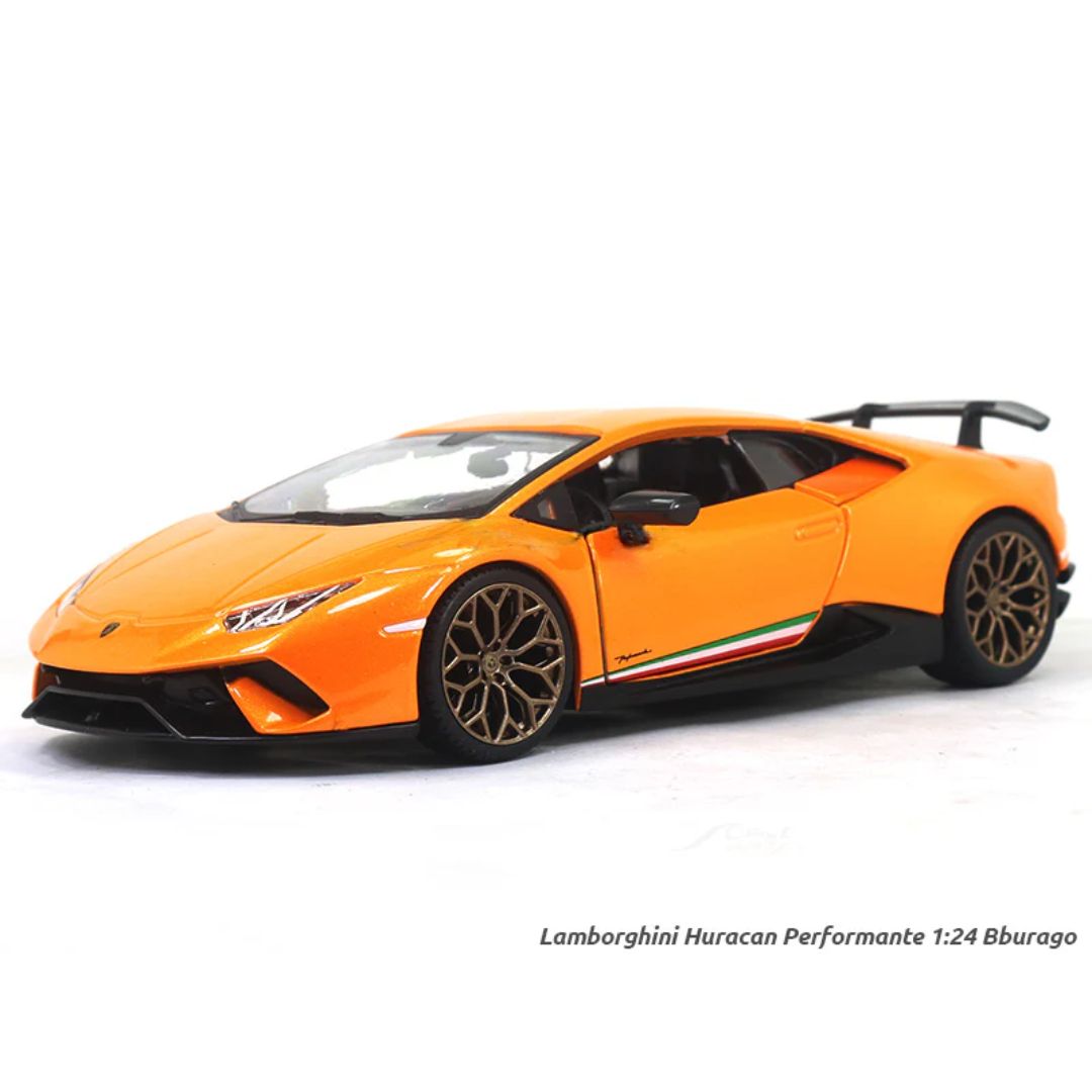 Orange Lamborghini Huracan Performante 1:24 Scale Die-Cast Car by Bburago -Bburago - India - www.superherotoystore.com