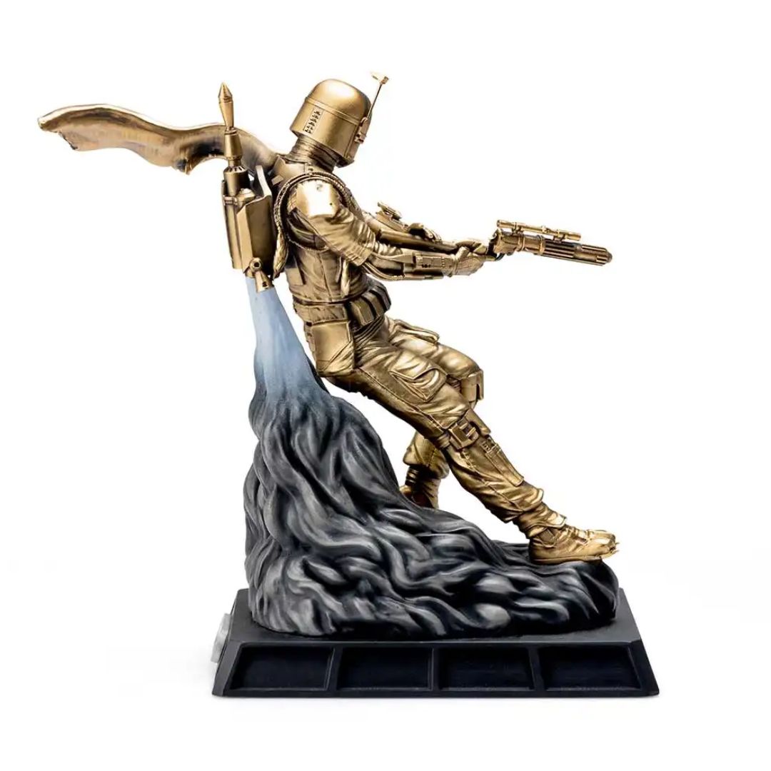 Limited Edition Gilt Boba Fett Battle Ready Figurine By Royal Selangor