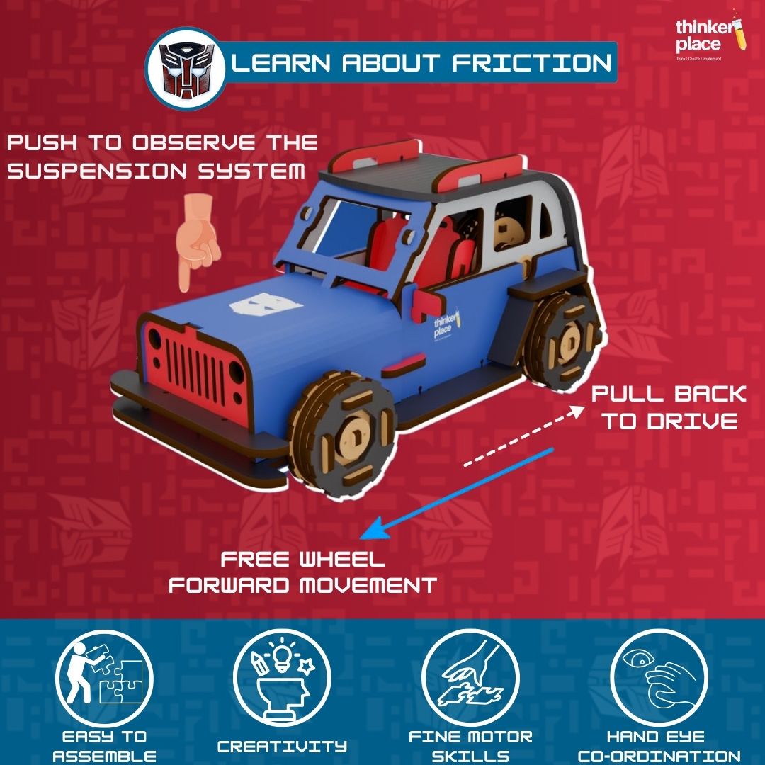 Transformers Optimus Prime Car (Red & Blue) Kit -ThinkerPlace - India - www.superherotoystore.com