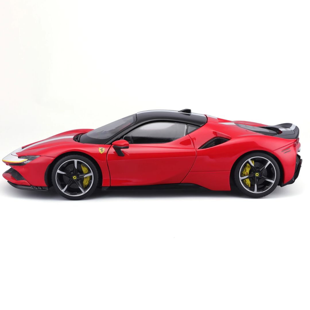 Signature Series Red Ferrari SF90 Spider Assetto Fiorano 1:18 Scale Die-Cast Car by Bburago