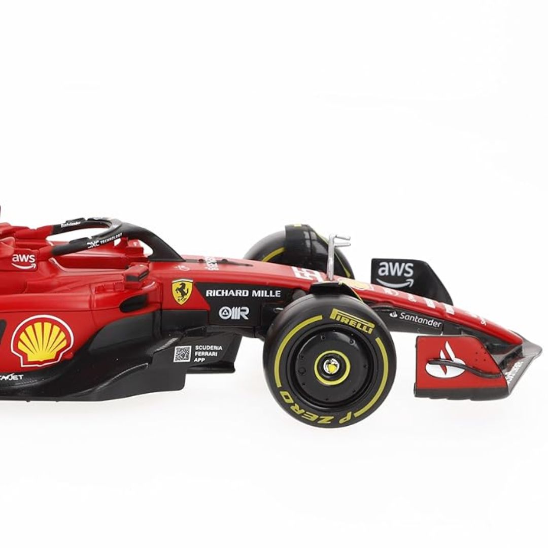 2023 Ferrari SF-23 Carlos Sainz Formula 1 1:24 Scale Die Cast Car with Pilot by Bburago