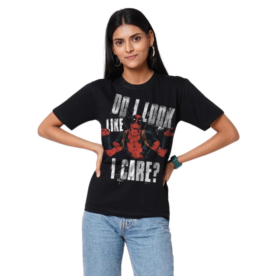 Deadpool Dont Care T Shirt -Redwolf - India - www.superherotoystore.com