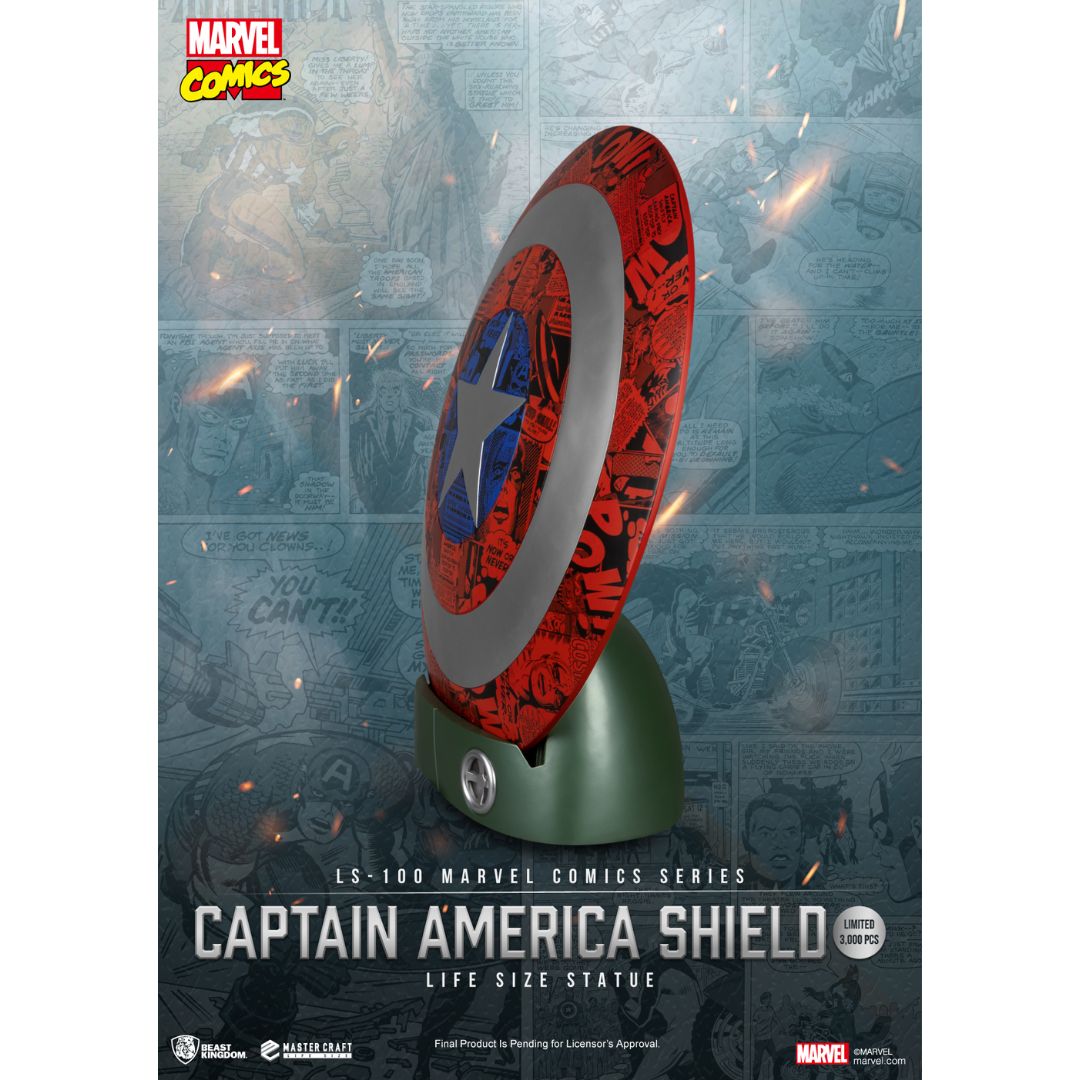 Marvel Comics Series Captain America Life Size Shield Ls-100 Master Craft Statue By Beast Kingdom -Beast Kingdom - India - www.superherotoystore.com