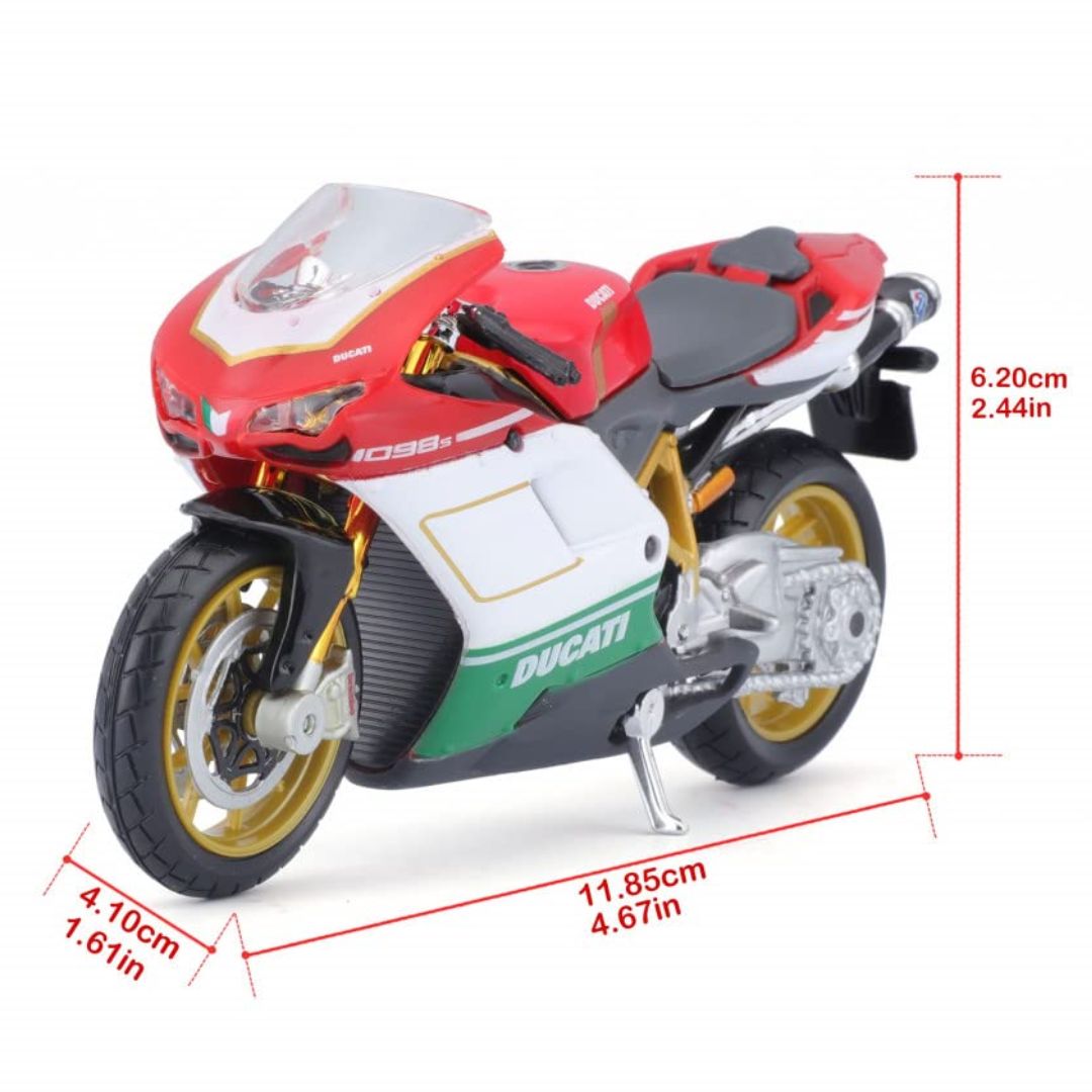 Buy White Ducati 1098 S Tricolore 1 18 Scale Bike by Maisto in India at Superhero Toy Store