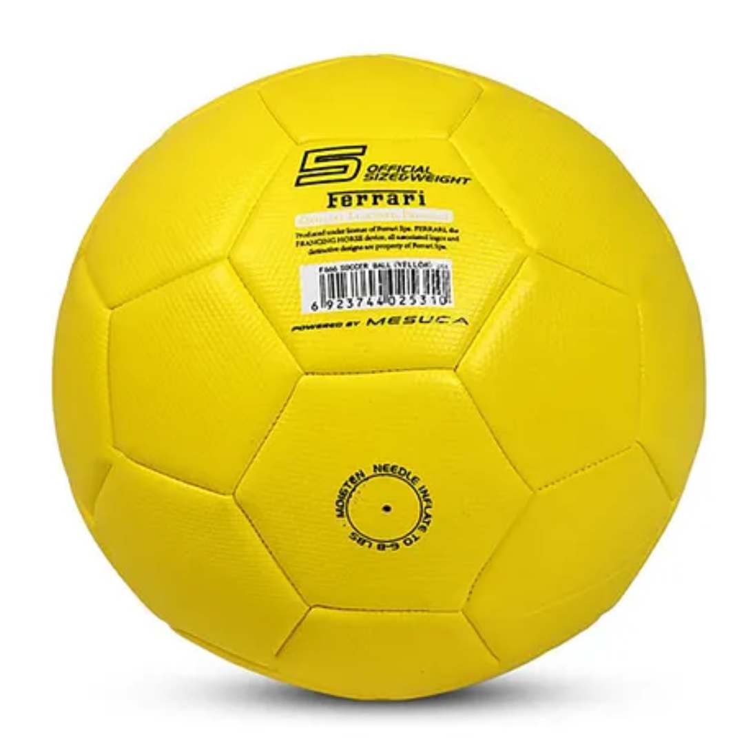 FERRARI Size 5 MACHINE SEWING SOCCER BALL- YELLOW BY MESUCA -Mesuca - India - www.superherotoystore.com