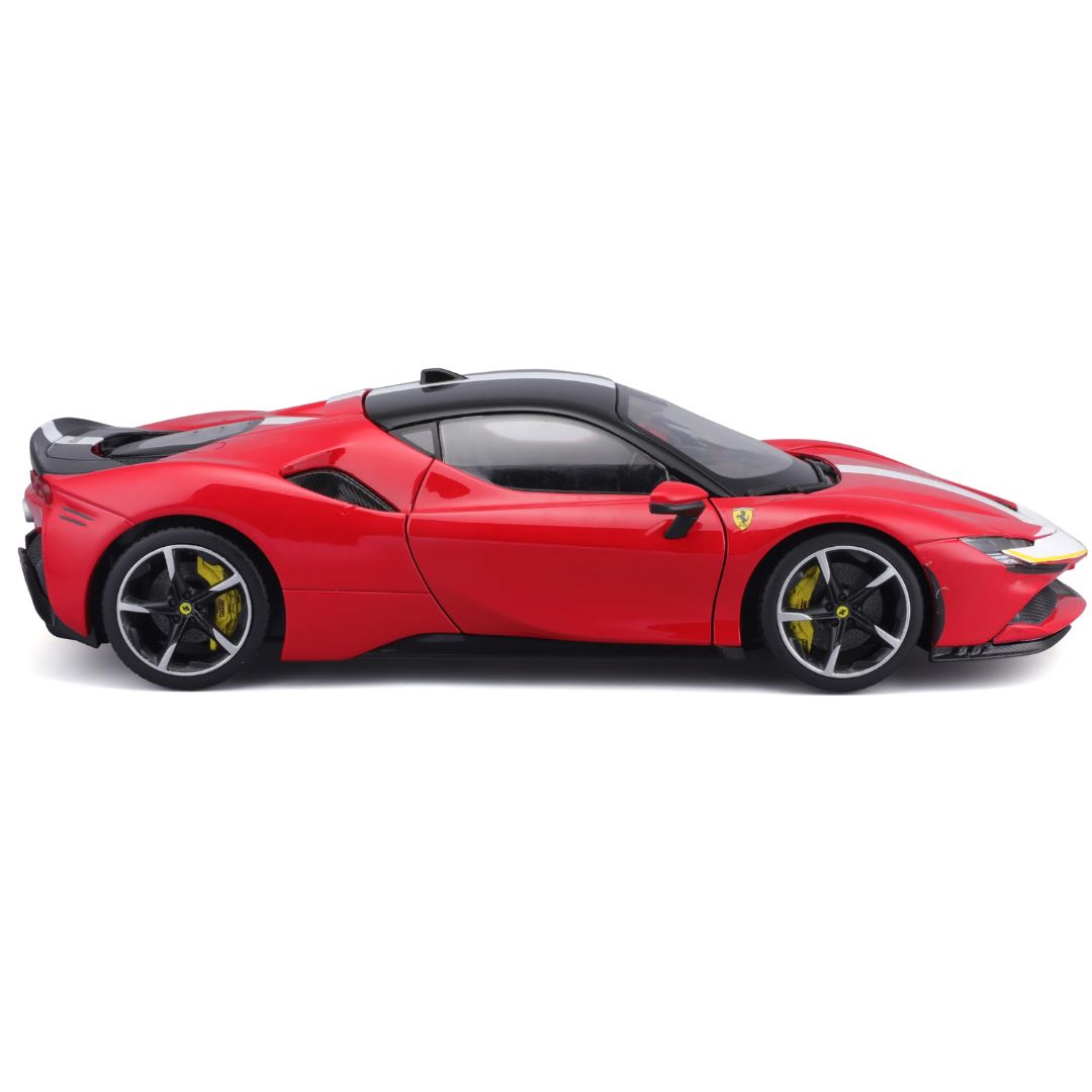 Signature Series Red Ferrari SF90 Spider Assetto Fiorano 1:18 Scale Die-Cast Car by Bburago