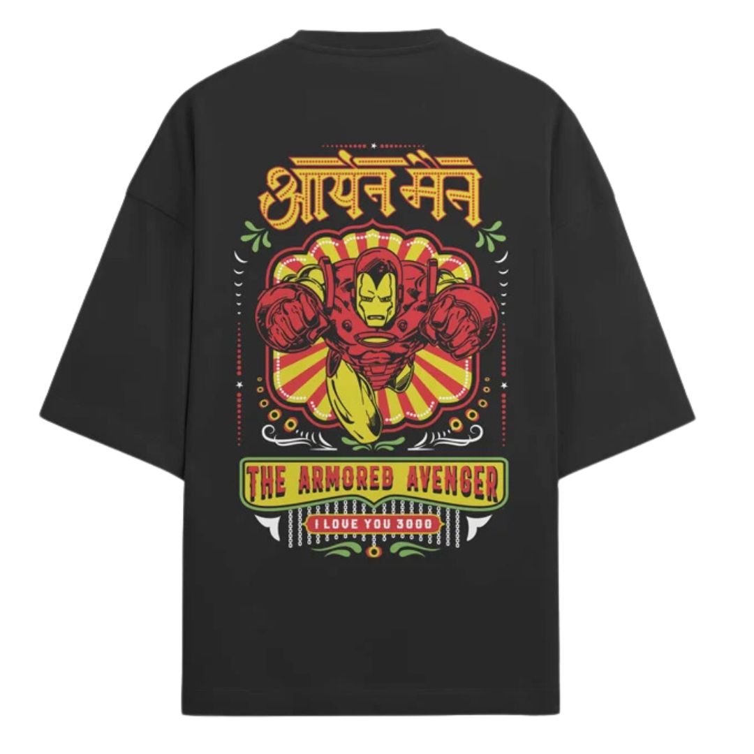 Marvel Invincible Iron Man Desi Truck Art Oversized T Shirt -Redwolf - India - www.superherotoystore.com