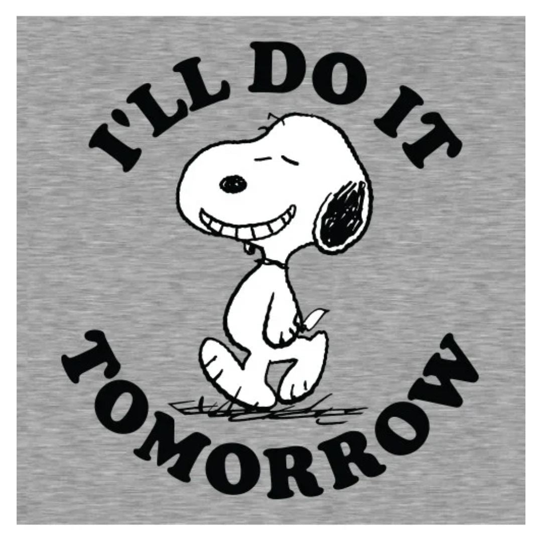 Snoopy Do It Tomorrow T Shirt -Redwolf - India - www.superherotoystore.com