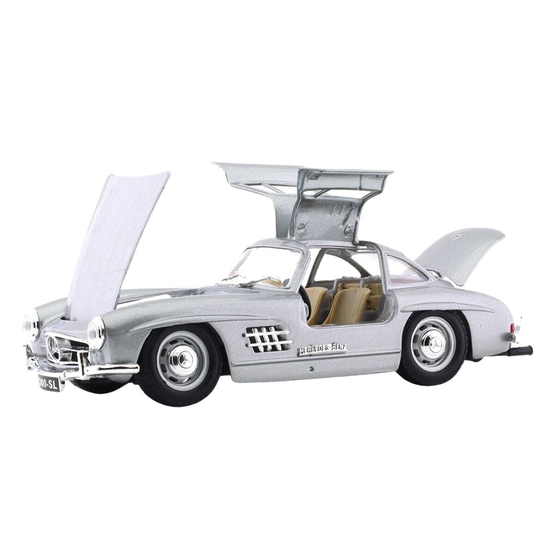 1954 Silver Mercedes-Benz 300 SL 1/24 Scale Die-Cast Car by Bburago -Bburago - India - www.superherotoystore.com