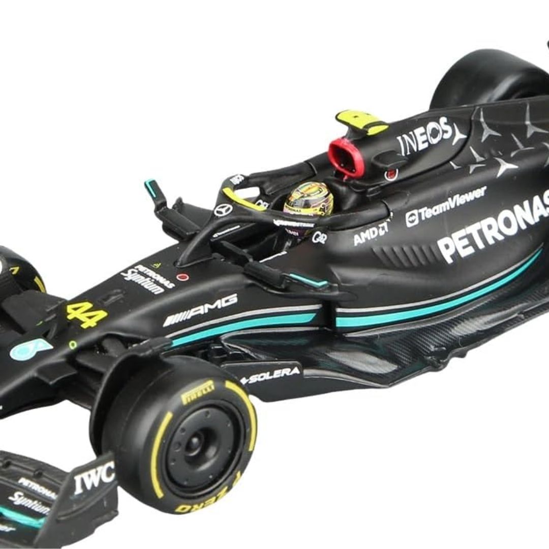 2023 Mercedes-AMG F1 W14 Lewis Hamilton Formula 1 1:24 Scale Die Cast Car with Pilot by Bburago